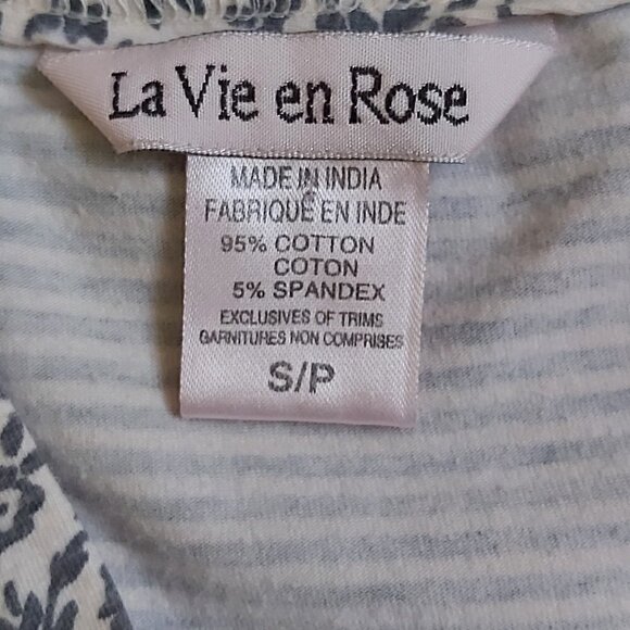 La Vie en Rose Women's Cotton Blend Lounge Surplice Neck Top Empire Waist-Size S - Picture 5 of 5